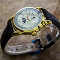 Alfa Triple Calendar and Moonphase Swiss Made Men's Rare Alfa Watch c1950s