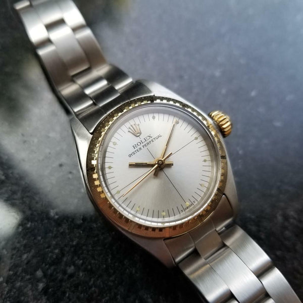 ROLEX 18K Gold & SS Ladies Oyster Perpetual 6724 Automatic c.1976 Swiss