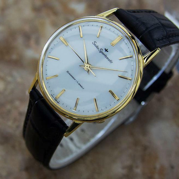 Seiko Sportsmatic 1960s Japanese Automatic Mens Vintage Gold Plated Watch