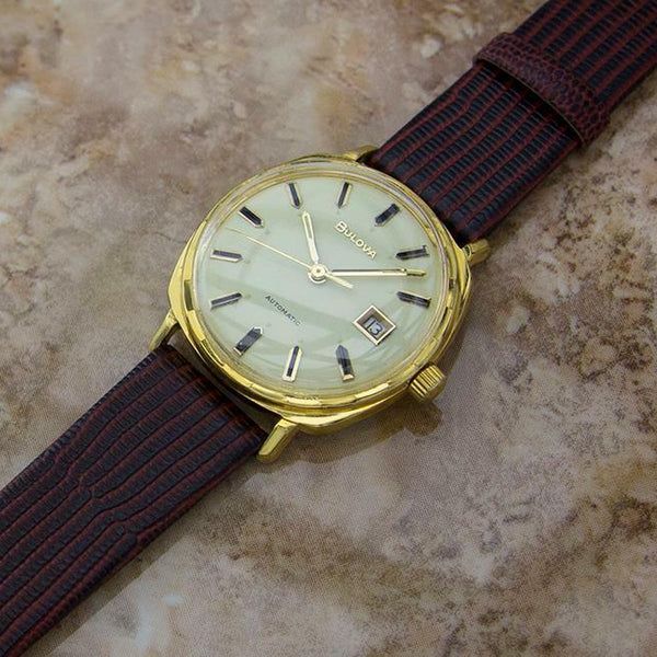 Bulova M8 1960s Swiss Made Mens Vintage Automatic Gold Plated Dress Watch