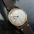 ZENITH Men's Solid 18K Gold Chronograph ref.166 Dress Watch, c.1950s Swiss