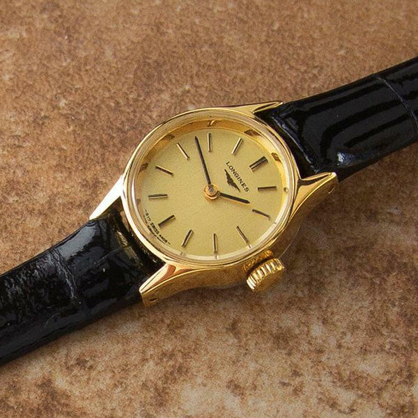 Longines 1980s Petite Gold-Plated Ladies Swiss Made Cocktail Dress Watch