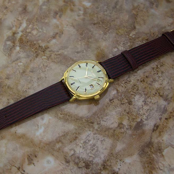 Bulova M8 1960s Swiss Made Mens Vintage Automatic Gold Plated Dress Watch