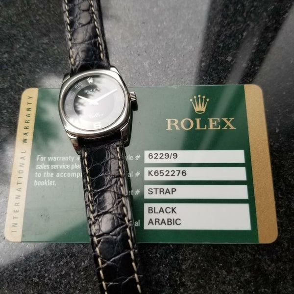 ROLEX Ladies Solid 18K White Gold Cellini 6629 Quartz w/Card, c.2001 Swiss