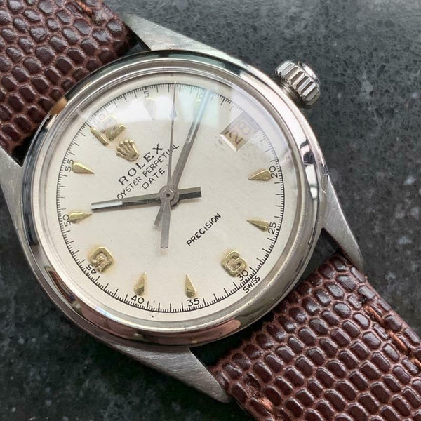 ROLEX Men's Midsize Oyster Perpetual Date 6066 Hand-Wind, c.1953 Swiss