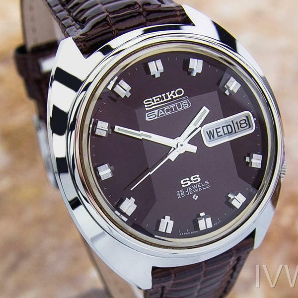 Seiko Actus Mens Vintage Day Date Automatic 76106 7600 Watchl 1970s