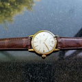 Longines Conquest Automatic Vintage 18k Yel Gold 1960s Mens Watch on Croc