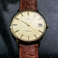 OMEGA Men's 14K Gold Geneve 192.051 Hand-Wind w/Date, c.1970s Swiss Luxury