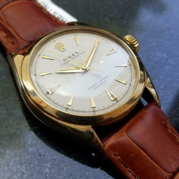 ROLEX Men's 14k Solid Gold Oyster Perpetual 6084 Automatic, c.1952 Swiss