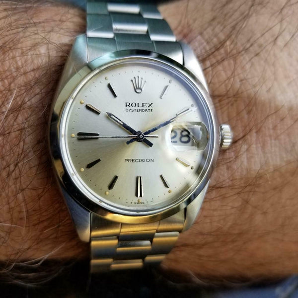 Rolex Vintage Precision Oysterdate 1954 6694 Manual Mens Stainless Watch