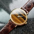 PIAGET Ladies Classique 18K Gold Tiger's Eye ref.9802 c.1980s Swiss Luxury