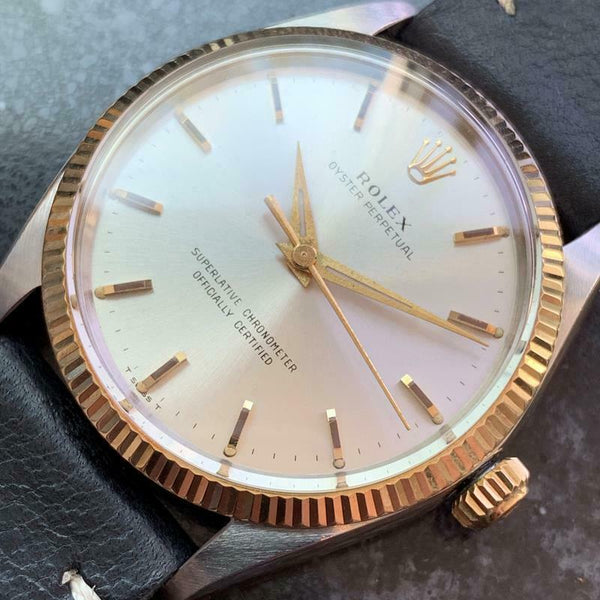 ROLEX Men's 14K & ss Oyster ref.1005 Automatic, c.1966 Swiss Vintage