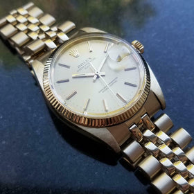 ROLEX Men's 14k Solid Gold Oyster Date 1503 Automatic c.1979 Swiss Vintage