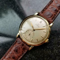 Omega Automatic Vintage Solid 18k Gold Swiss 32mm 1950s Mens Watch on Croc