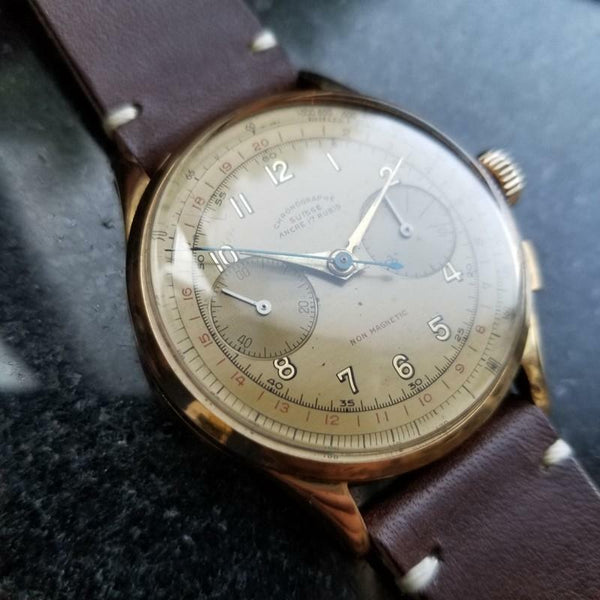 CHRONOGRAPHE SUISSE Men's 18K Solid Gold cal.257 Chronograph 38mm, c.1950s