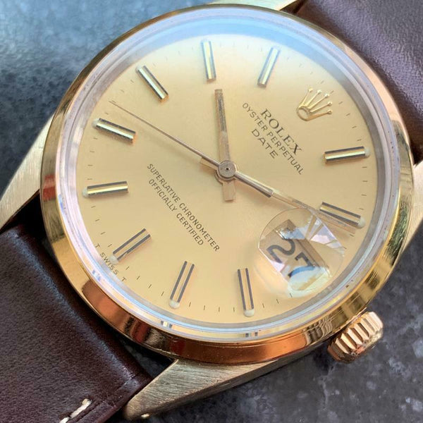 ROLEX Men's 18k & ss Oyster Date 1550 Automatic, c.1980s Vintage Swiss