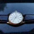 Rolex Oyster Date 1980s 18K Gold 1500 Automatic Mens Swiss Watch on Croc