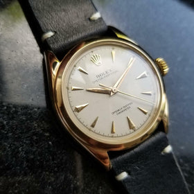 ROLEX Men's 14K Solid Gold Oyster Perpetual 6084 Automatic c.1952 Swiss