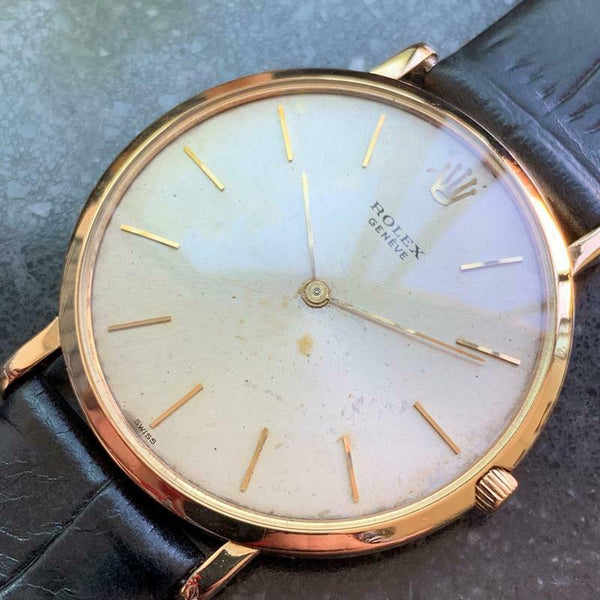 ROLEX Men's 18k Rolex Geneve 9568 Ultra-Thin Hand-Wind, c.1950s Swiss