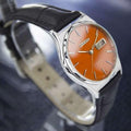 Citizen Day Date Manual Wind Men's Retro Dress Watch Orange Dial c.1970s