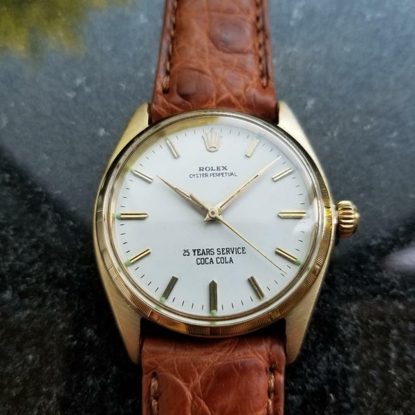 Rolex Oyster Perpetual Vintage 1962 Coca Cola Solid 14k Gold 1003 Automatc