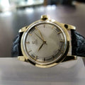 Omega 1960s Solid 14k Gold Swiss 34mm Automatic Bumper Mens Vintage Watch