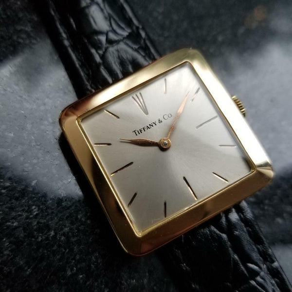 TIFFANY & CO. Men's Midsize 18K Solid Gold 21J Hand-Wind, c.1960s Swiss