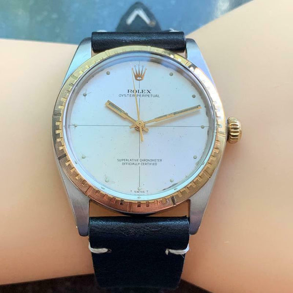 ROLEX Men's 18k & ss Oyster Perpetual 1038 Automatic, c.1969 Vintage