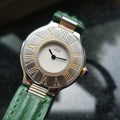 CARTIER Ladies Must De 21 Stainless Steel w/ Gold Inlay, c.1990s Swiss