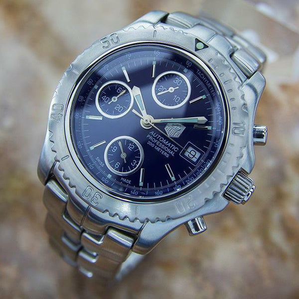 Tag Heuer Link Large Mens Chronograph Swiss Made Stainless St Watch c2010