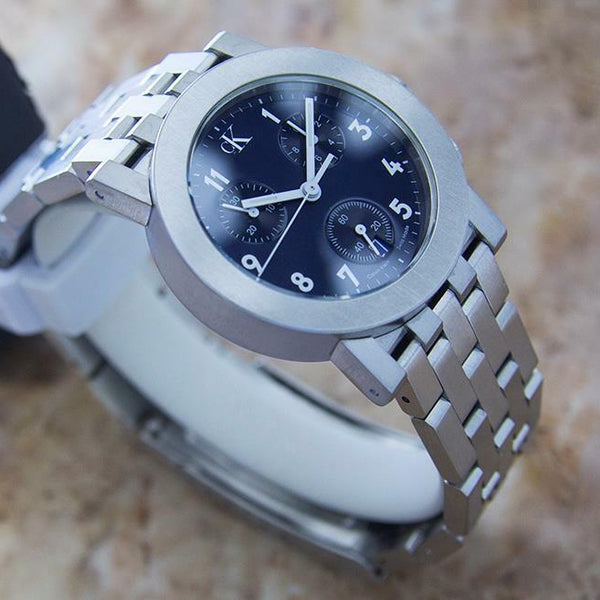 Calvin Klein Swiss Made Mens Stainless Steel c2000 Quartz Chronograph Watch