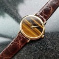 PIAGET Ladies Classique 18K Gold Tiger's Eye ref.9802 c.1980s Swiss Luxury